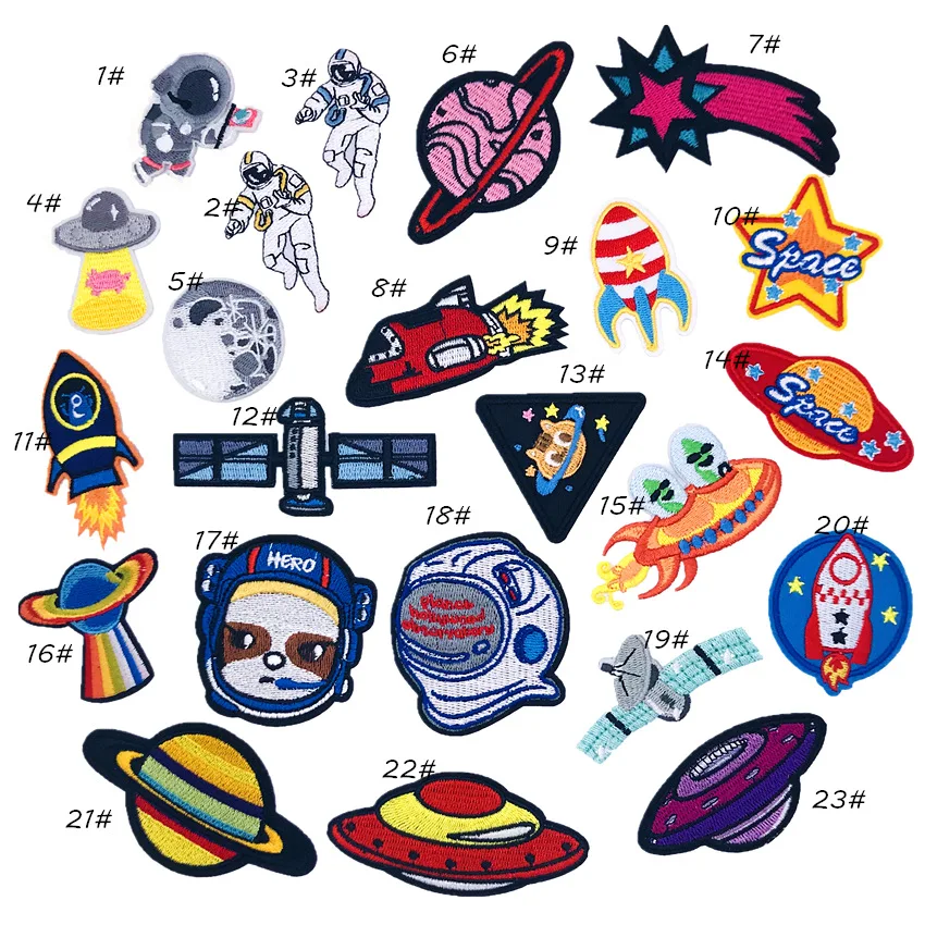

PGY Alien UFO Patch Badge Fine Embroidered Applique Sewing Iron On Clothes Garment Apparel Accessories Space Universe Badges