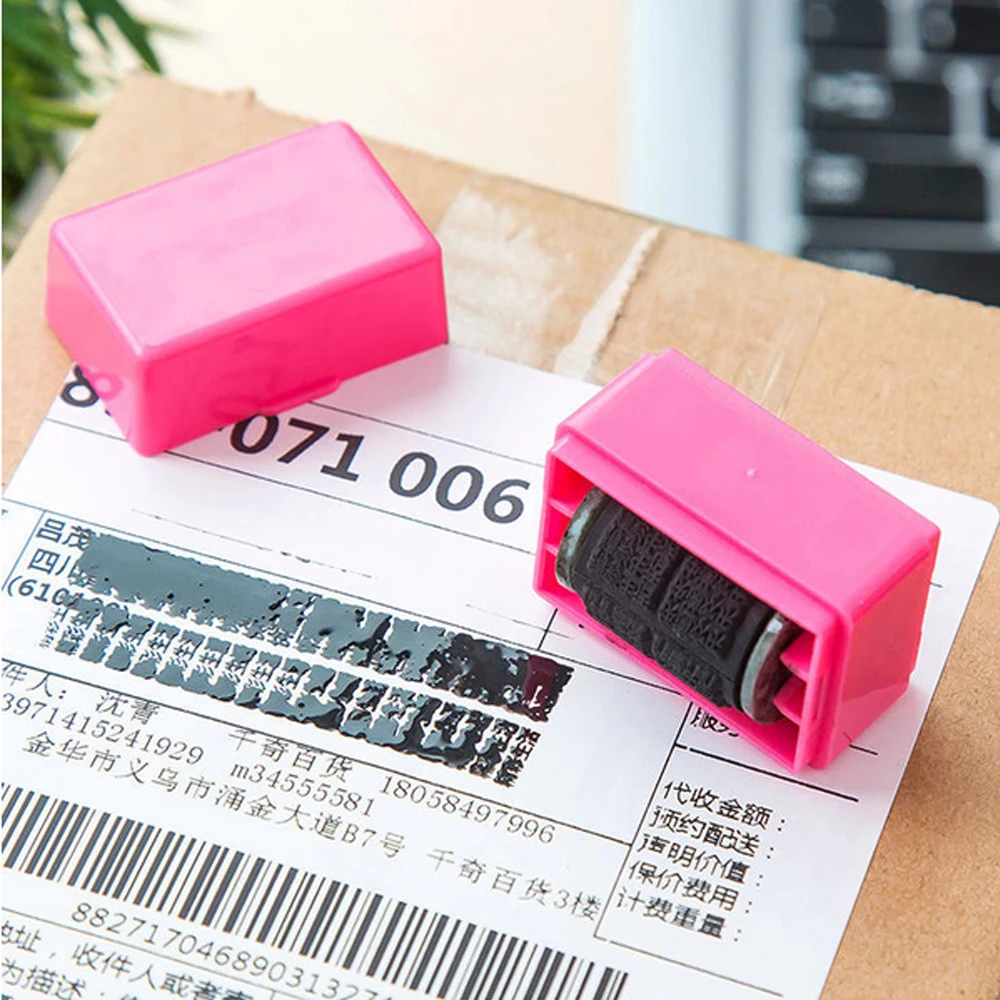 

2019 New Stamp 1pcs Guard Your ID Roller Stamp Selfinking Stamp Messy Code Security Office Background Roll Stamper 3
