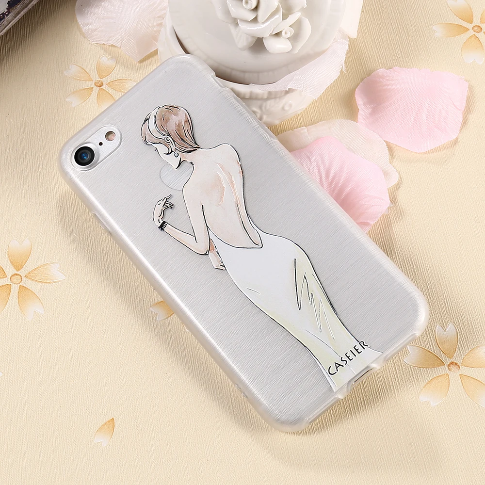 Чехол CASEIER Girly для iPhone 8 Plus 7 мягкий Ультратонкий силиконовый чехол из ТПУ X Funda Capinha