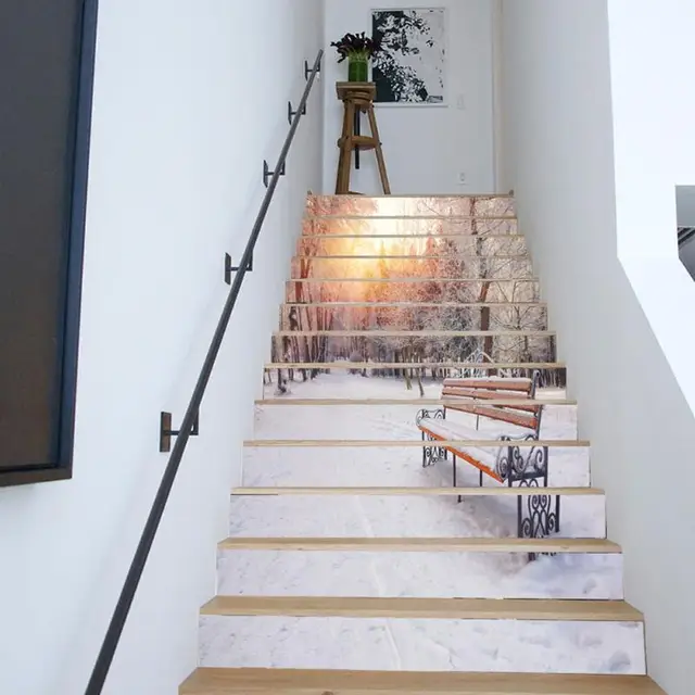 6/13pcs PVC Creative DIY 3D Stairway Stickers mural painting Pattern