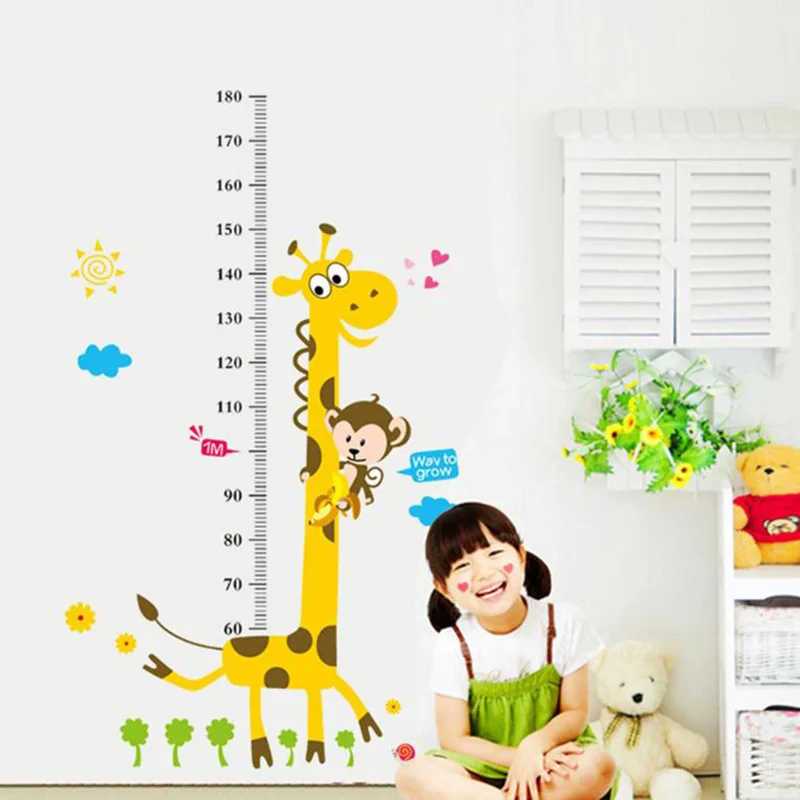 

Wall Sticker Home Decor For Rooms Catroon Measure Height Gauge Sticker Kids Height Ruler Stadiometer New
