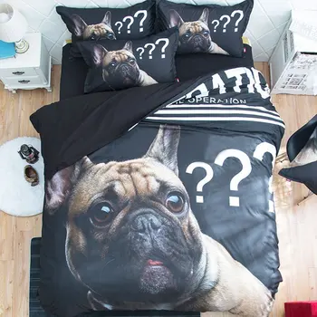 

Bedding Duvet Cover French Bulldog Cute Puppy Bedding Set Relaxed Soft Feel with Zipper Closure Pillow Shams Luxury Soft Hotel