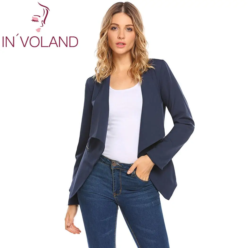 Для женщин с длинными рукавами Slim Fit Blazer куртка высота 174 см бюст 85 см талия 66 см бедра 88 см Демисезонный Повседневное