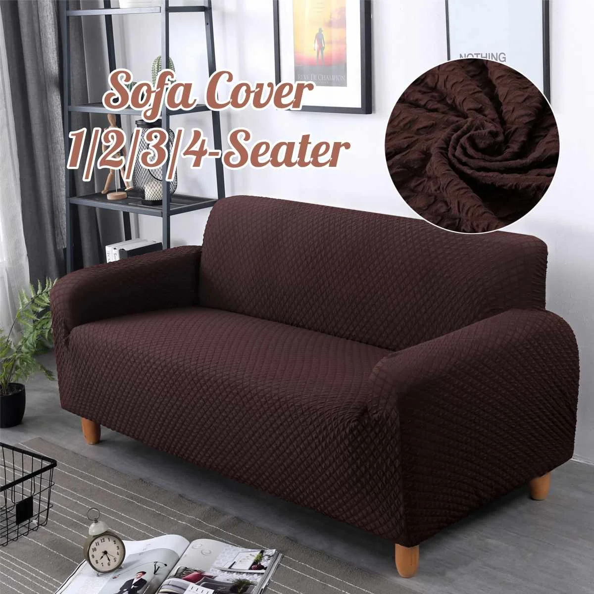 Japanese Solid Spandex Knitting Slipcover Sofa Non slip Elastic full