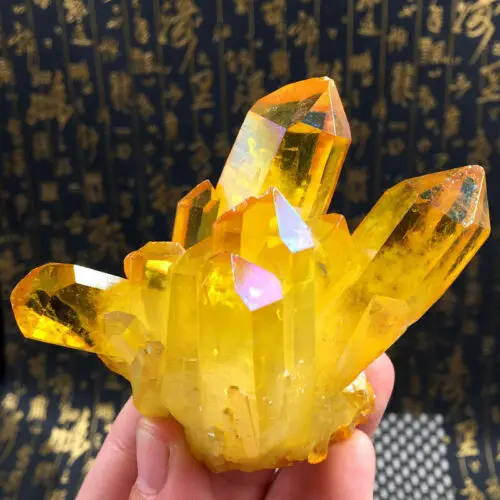 AU 1 шт. натуральный желтый кристалл кварца цитрин минеральный кластер с лечебным действием, образцы кристаллической палочки Целебный Камень