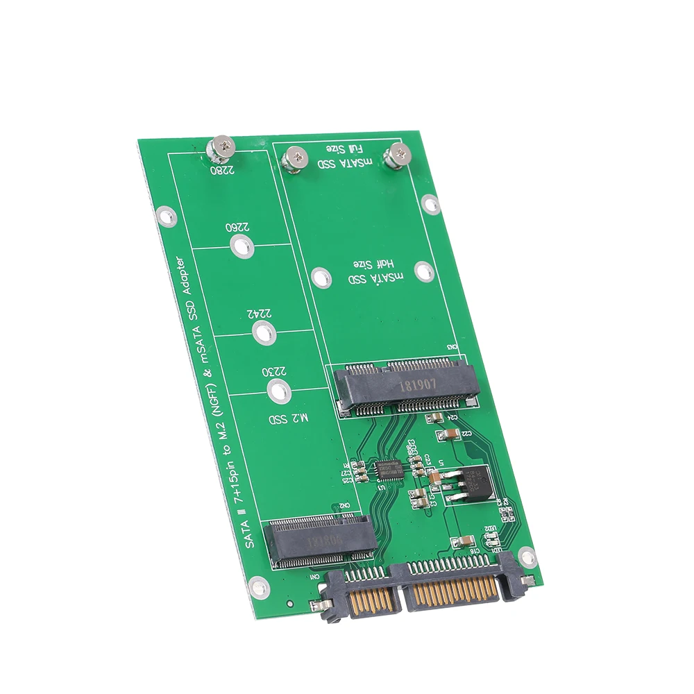 Адаптер M.2 NGFF в SATA карта MSATA SSD к III конвертер с поддержкой 2230 2242 2260 2280|Компьютерные