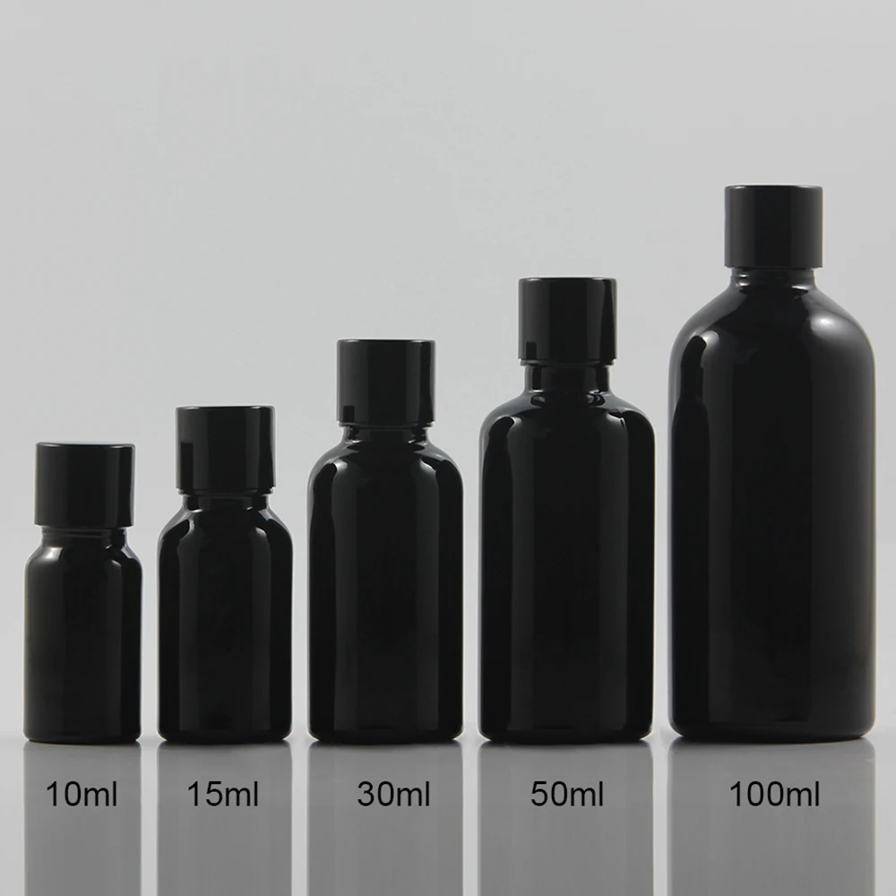 Топ 100 мл основа под макияж Пустые контейнеры черная парфюмерная стеклянная бутылочка для эфирных масел бутылки для капельницы на продажу