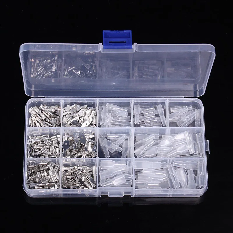 

270pcs 2.8mm 4.8mm 6.3mm Male+Female Spade Crimp Terminal Connector Kit Auto Car