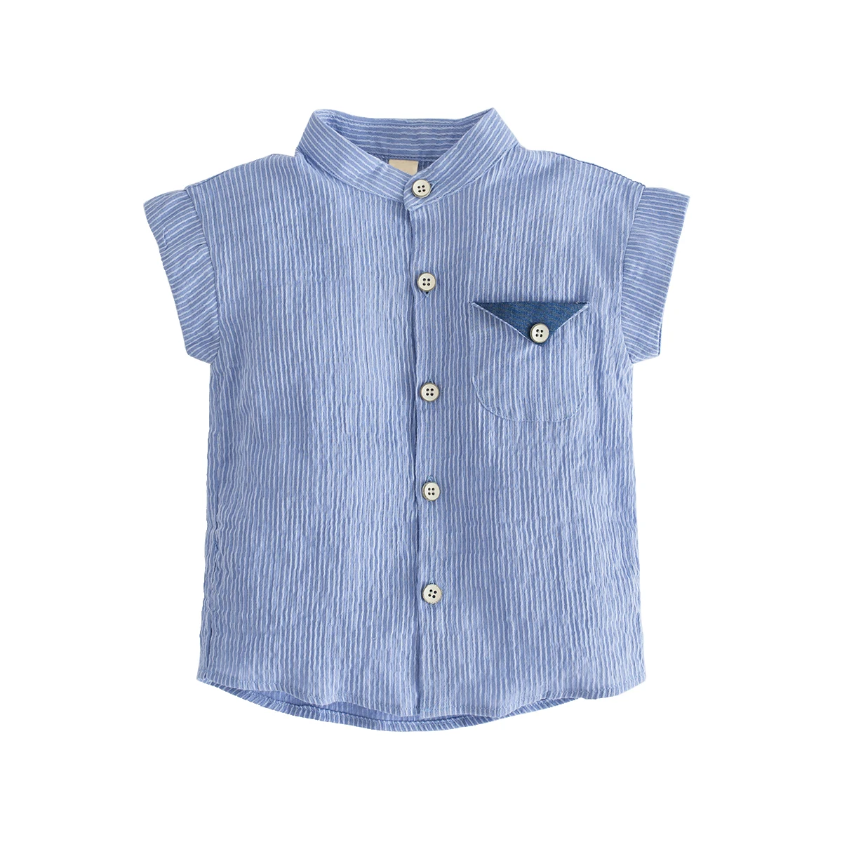 

striped pocket shirts age for 2 - 8 yrs baby boys casual short-sleeve button tops summer kids clothes casual children's shirts