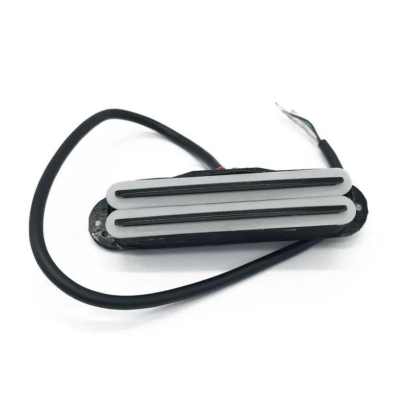 

ABGZ-Dual Hot Rail Blaster Humbucker Pickups for Stratocaster ST Tele Strat Squier Electric Guitar,silver body with black rail
