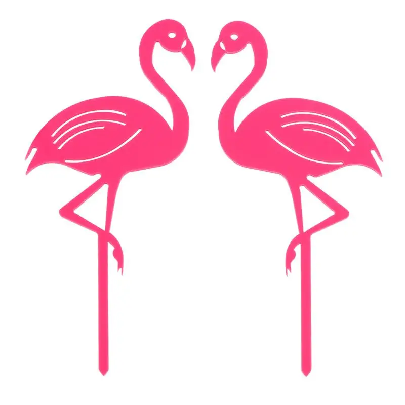 

2 Pcs Toppers Creative Cute Flamingo Shaped Cake Toppers Picks Dessert Toppers Decorations for Christmas Valentines Day