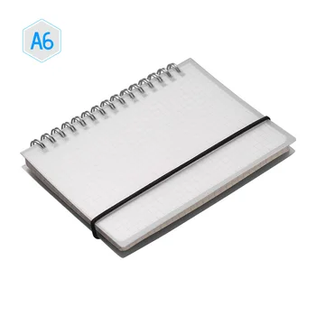 

A6 Coil Notebook Spiral Notebooks with Elastic Band 5mm Square Grid Pages Diary Journal Memo Office and School Supplies