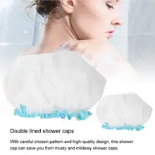 Двухслойная водонепроницаемая шапочка для душа для взрослых, утолщенная эластичная женская шапка для ванной, колпачок фен для волос, высококачественный дизайн