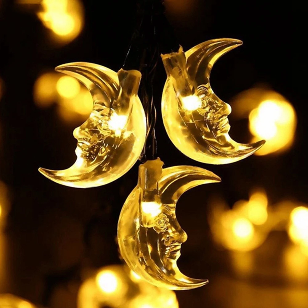 

4.8M 20LED Moon Fairy Light String Christmas Light Solar Waterproof Outdoor Garden New Year Party Decoration CF