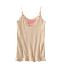 Женские Эластичные плечевые ремни бесшовные плюс бархатные теплые слинг двойной жилет Кружева Лоскутные вязанные топики женские