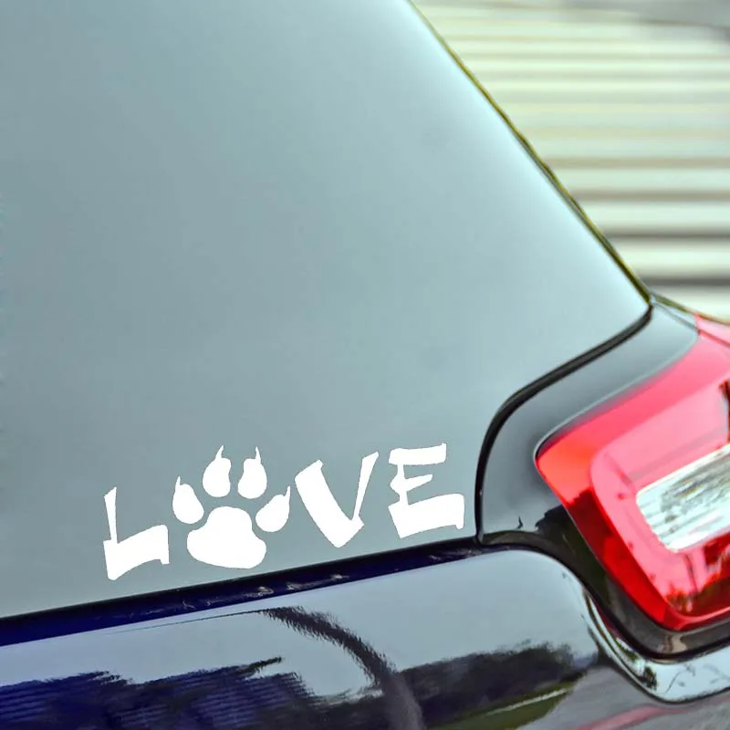 

12.7cm*4.5cm Love Dog Puppy Paw Cute Interesting Animal Vinyl Motorcycle Car Sticker Decals