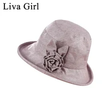 Liva девушка бренд корейский женская панама Хлопок Лен цветок Солнцезащитные очки Открытый складной шляпы для рыбалки женская летняя шляпа рыбака