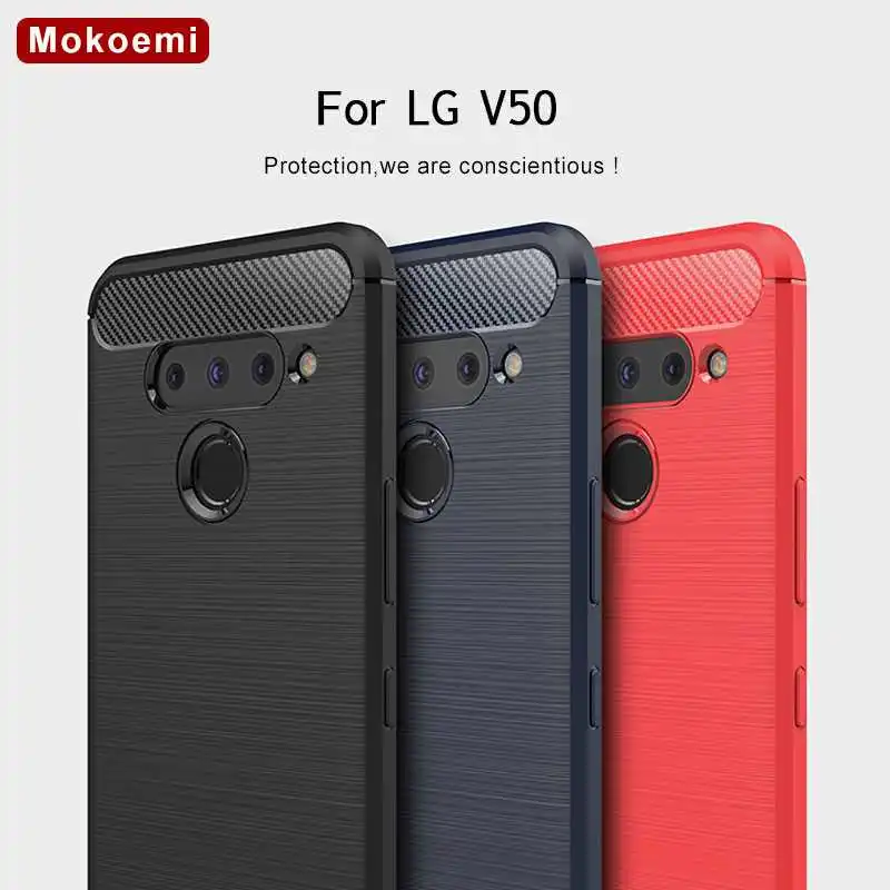 

Mokoemi Fashion Shock Proof Soft Silicone 6.4"For LG V50 ThinQ Case For LG V50 5G cell Phone Case Cover