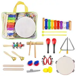 Полный-22 шт. Набор музыкальных инструментов для малышей набор ударных инструментов игрушки для малышей музыкальные игрушки набор Ритм