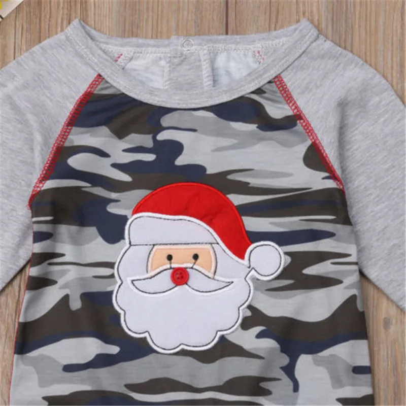 Pudcoco/Рождественский комбинезон для новорожденных мальчиков и девочек, камуфляжный комбинезон, штаны, комбинезон, наряды, Рождественская одежда Санта-Клауса для маленьких мальчиков и девочек