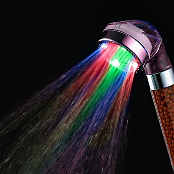 

LED Shower Head Anion Shower SPA Pressurized Water - Saving Temperature Control Colorful Handheld Big Rain Shower