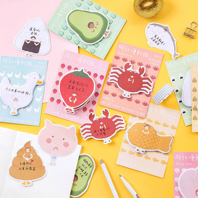 30 простыни Детские/комплект милые животные блокноты для записей Kawaii фрукты
