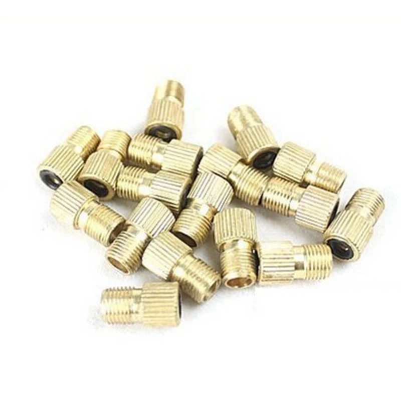 

2Pcs Bicycle Valve Adator Gold Alloy Presta Valve Bicycle Schrader Adapter Converter Road Bike Cycle Pump Tube