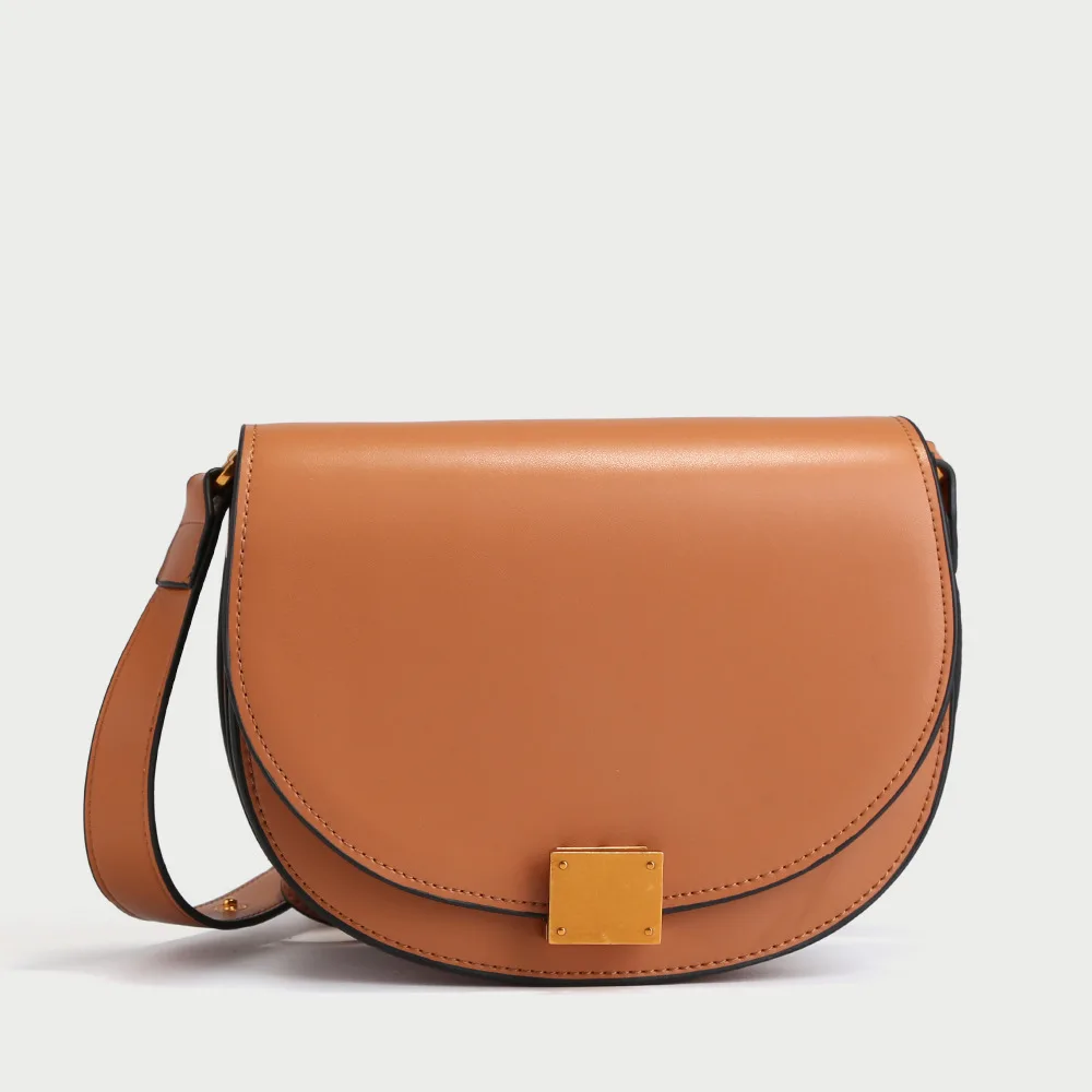 

2019 Spring Ladies Bag Simple Design Saddle Bag Small Capacity Shoulder Bag European And American Style Girl Diagonal Package