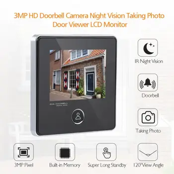 

SN-DDS Security 3MP HD Doorbell Camera Night Vision Taking Photo Door Viewer LCD Monitor