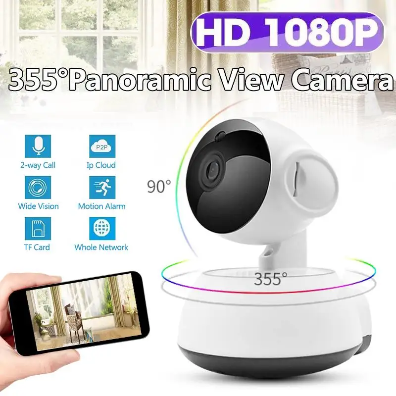 

HD 1080P Wireless IP Camera Home Security Surveillance Panoramic Camera Two Way Audio Night Vision CCTV WiFi IP Cam Baby Monitor