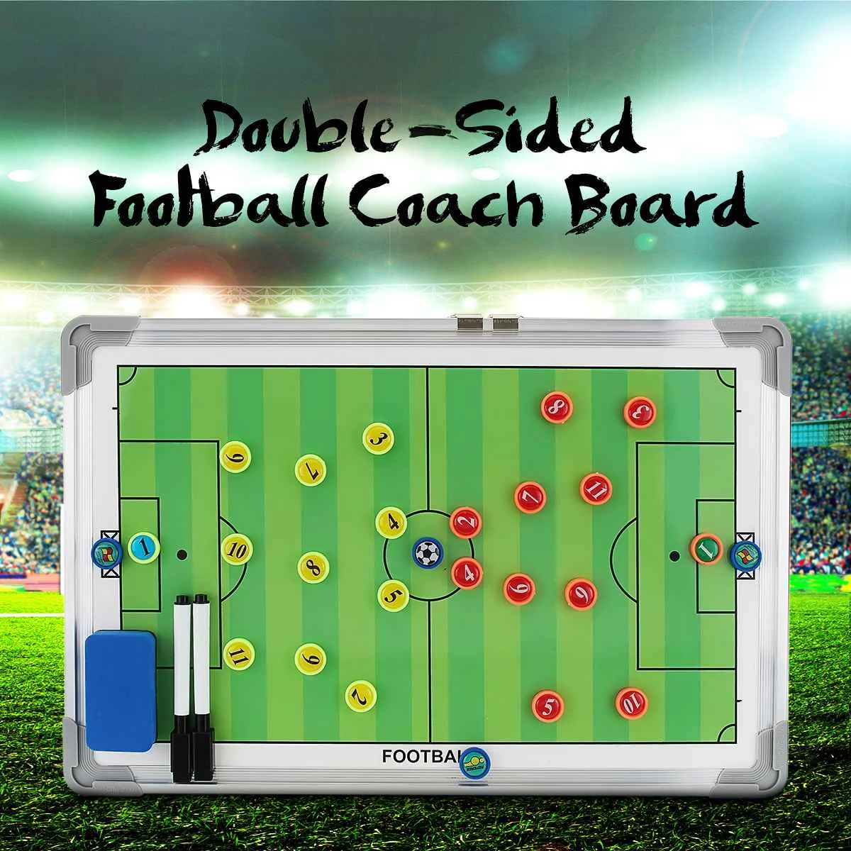 

For Precision Magnetic Pro Double-Sided Board Football Training Strategy Board Soccer Basketball For Coach Clipboard