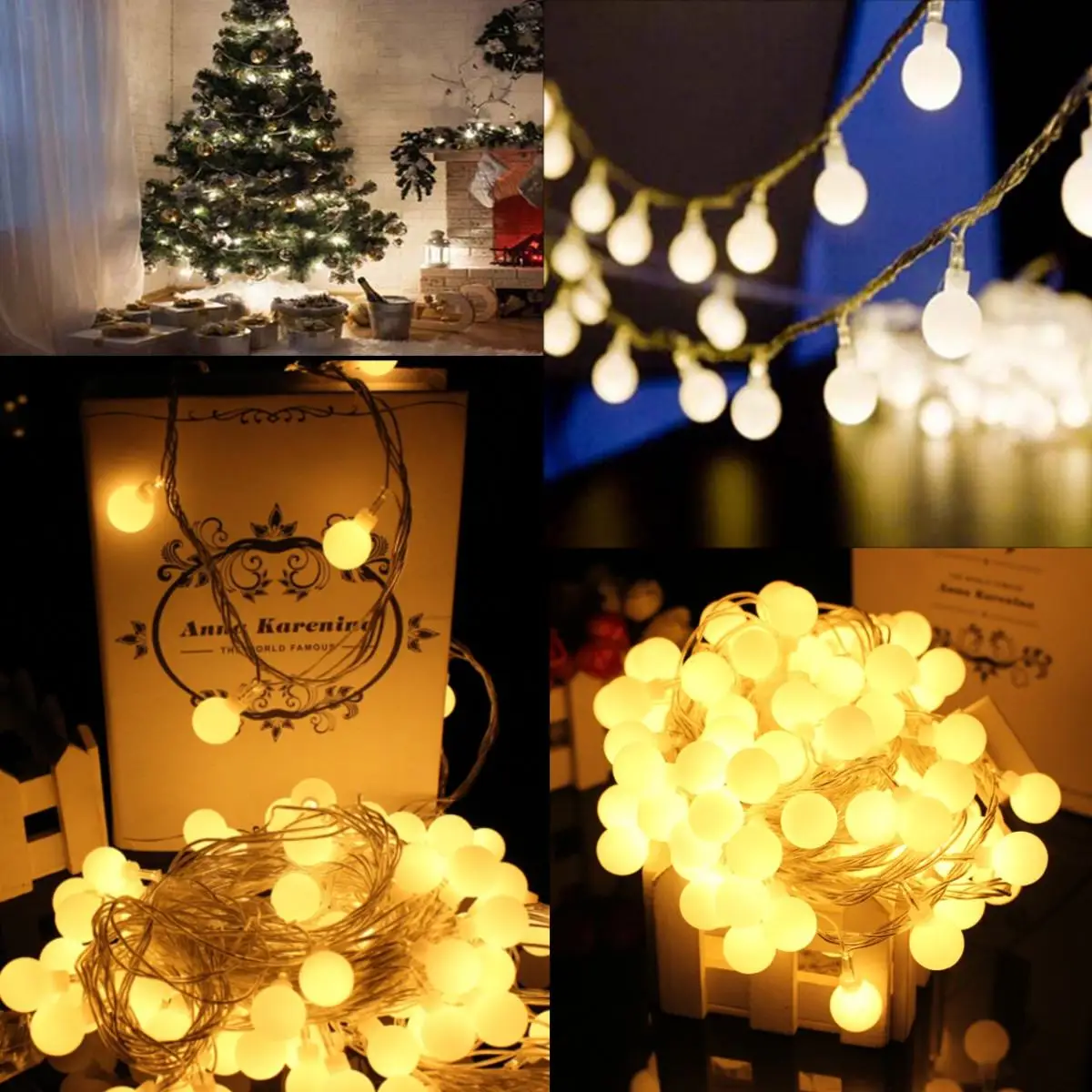 

10m 100 Matte LED String Lighting Waterproof Ball Wedding Party Fairy Christmas Holiday String Lighting Outdoor Decoration