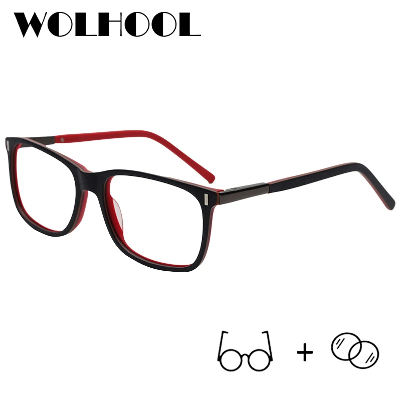 Classic Acetate Anti Blue Ray Optical Glasses Square Prescription Eyeglasses Men 2019 Myopia Spectacle Progressive Eyewear |
