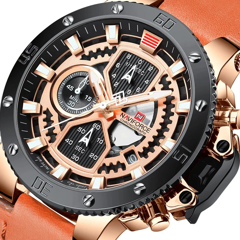

NAVIFORCE Men's Business Waterproof Watch Men Luxurious Date Week Display Quartz Wristwatch Male Clock Watches Relogio Masculino