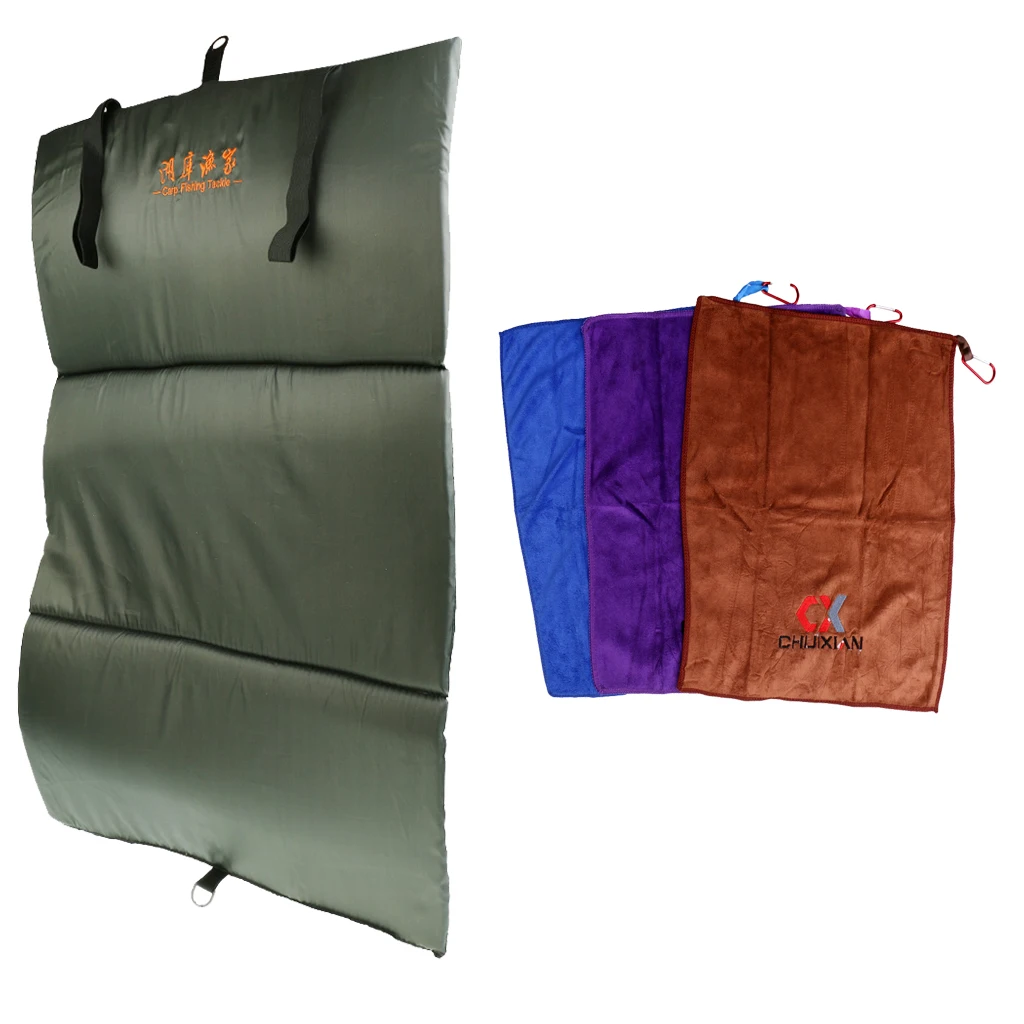 

Quick Dry Non-stick Bait Fishing Towel With Buckles + Foldable Unhooking Mat