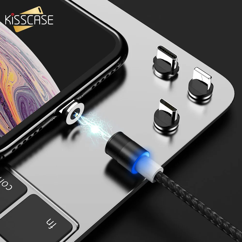 KISSCASE usb type C кабель для Apple iPhone X Xr 7 8 type-C магнит зарядное устройство смартфон кабель адаптер Магнитный микро Быстрая зарядка