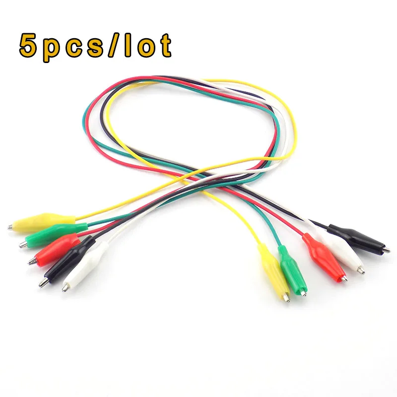 

5 pcs Alligator Clips Jumper Electrical Wire Roach Clip Cable Electric DIY Test Leads Crocodile Clips Double-ended