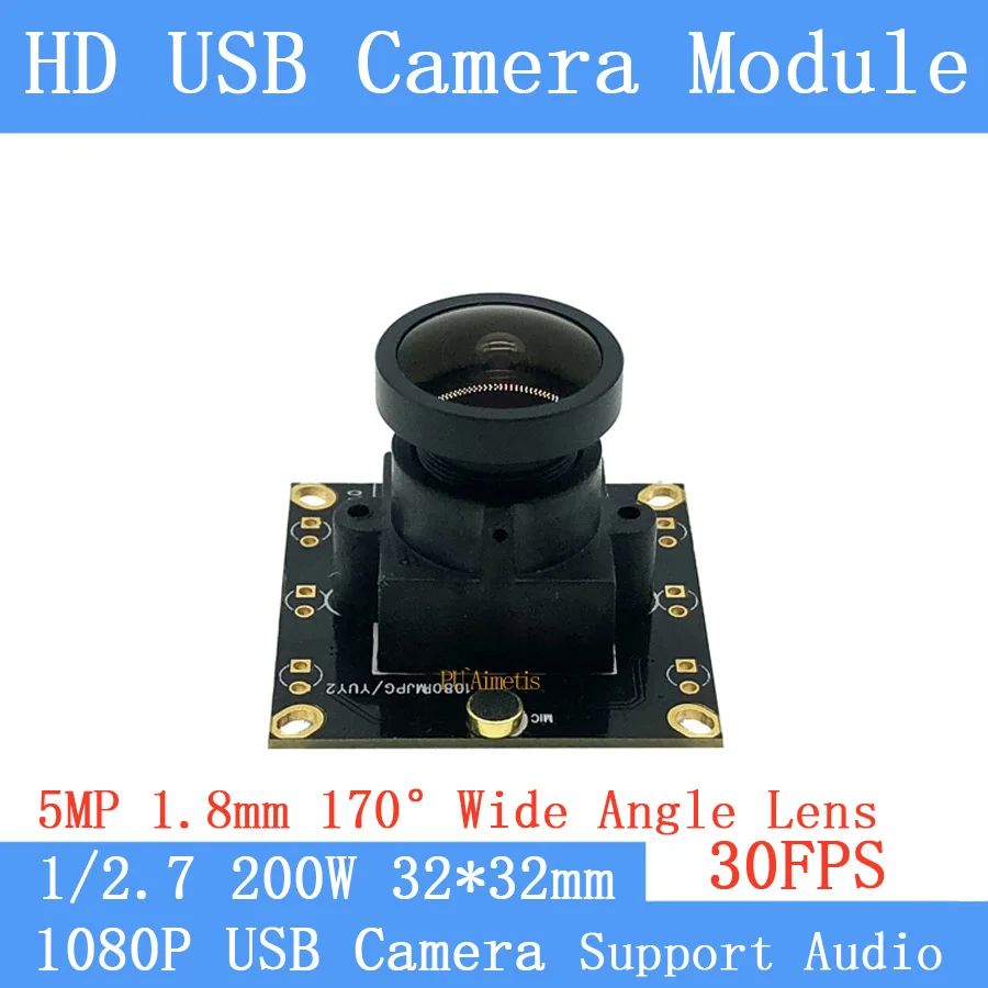

2MP 170 degree Wide Angle Surveillance camera 1080P Full Hd MJPEG 30fps High Speed Android Linux UVC Webcam USB Camera Module