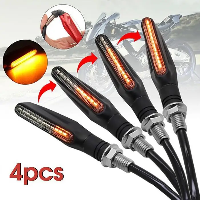 2 шт./4 шт. мотоциклетные указатели поворота 12 * 335SMD хвостовые мигалки LED струящаяся
