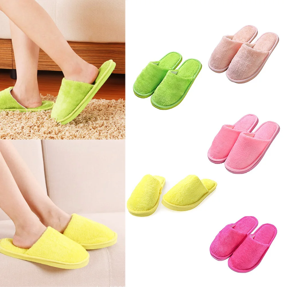 

2018 New Women Home Slippers Soft Bottom Non-Slip Shoes Plush Bedroom Slippers zapatos de mujer Couples Slides Shoes