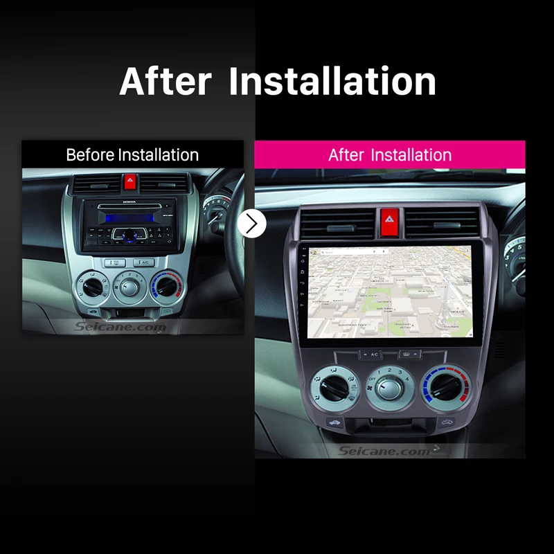 Clearance Seicane Android 8.1 for 2011-2013 2014 2015 2016 Honda CITY 2DIN 10.1" Car Auto Radio GPS Navigation FM WIFI support Rear Camera 5