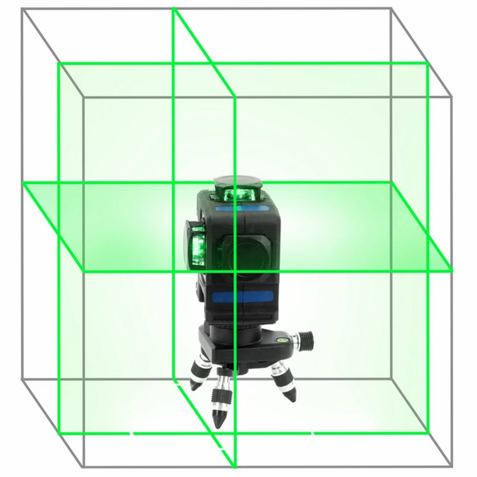 Kaitian 12 линия лазерный уровень зеленый 360 самонивелир крест вертикальные и горизонтальные 3D лазерный нивелир строительные инструменты