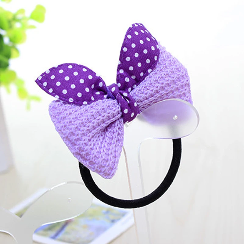 Girls Adjustable Bowknot Elastic Kids Hair Accessories Children Unique Women Woolen 1PC/3PCS Hair Rope Wedding Valentines Gift