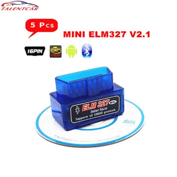 

5PCS/LOT Free Shipping Super ELM327 OBD2 Interface ELM327 V2.1 OBD2 Scanner Diagnostic Scan Tool Car Code Reader Mini ELM327