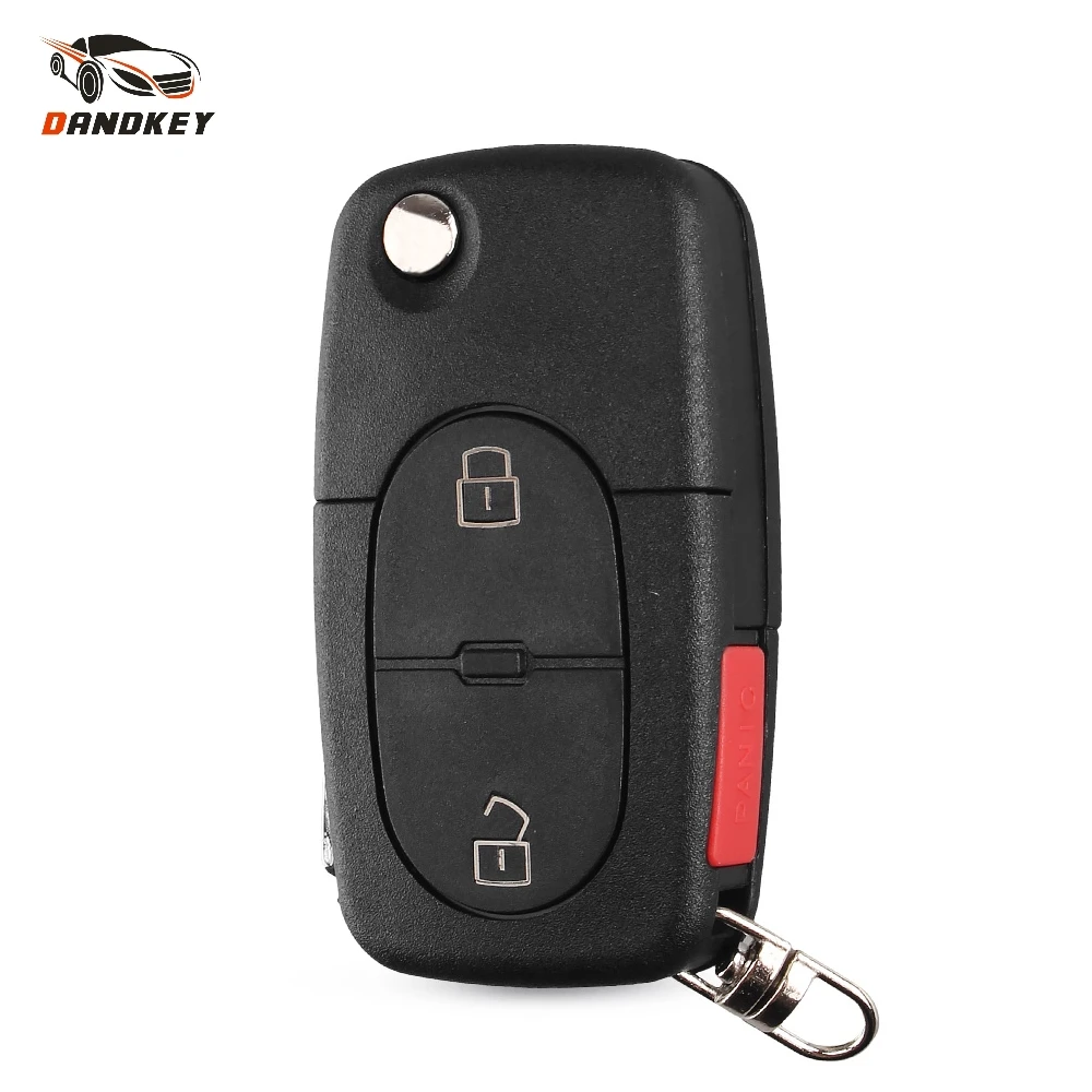 Dandkey CR1620 Battery Holder Key Shell For Audi A2 A3 A4 A6 Old Models 2+1 3 Button Flip