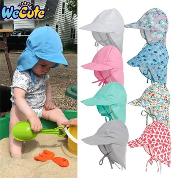 

Wecute Summer Baby Sun Hat Children Outdoor Neck Ear Cover Anti UV Protection Beach Caps Kids Boy Girl Swimming Flap Cap