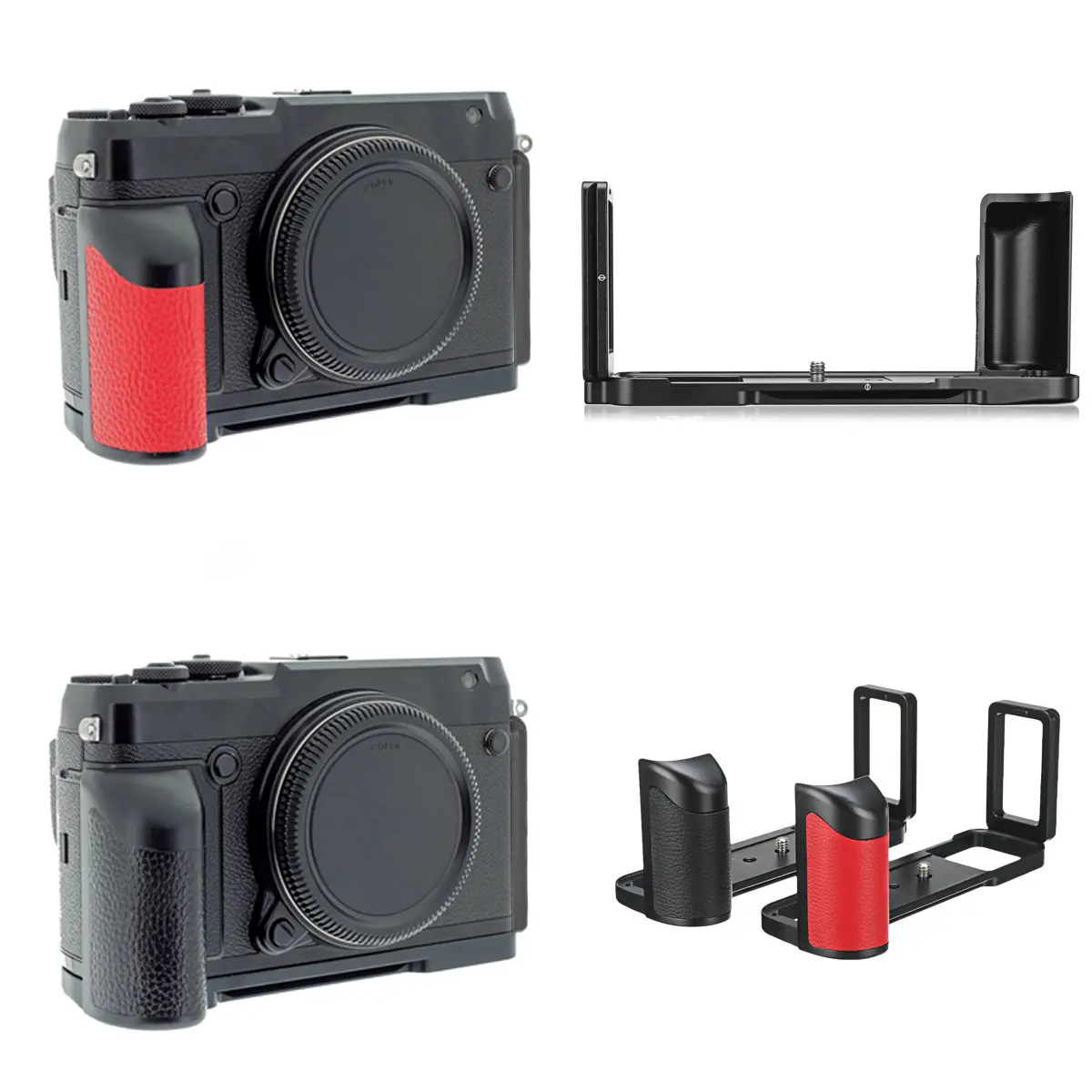 

Quick Release L-plate Bracket Alloy Aluminum Camera Hand Grip for FUJIFILM GFX-50R / GFX50R Cameras Red / Black