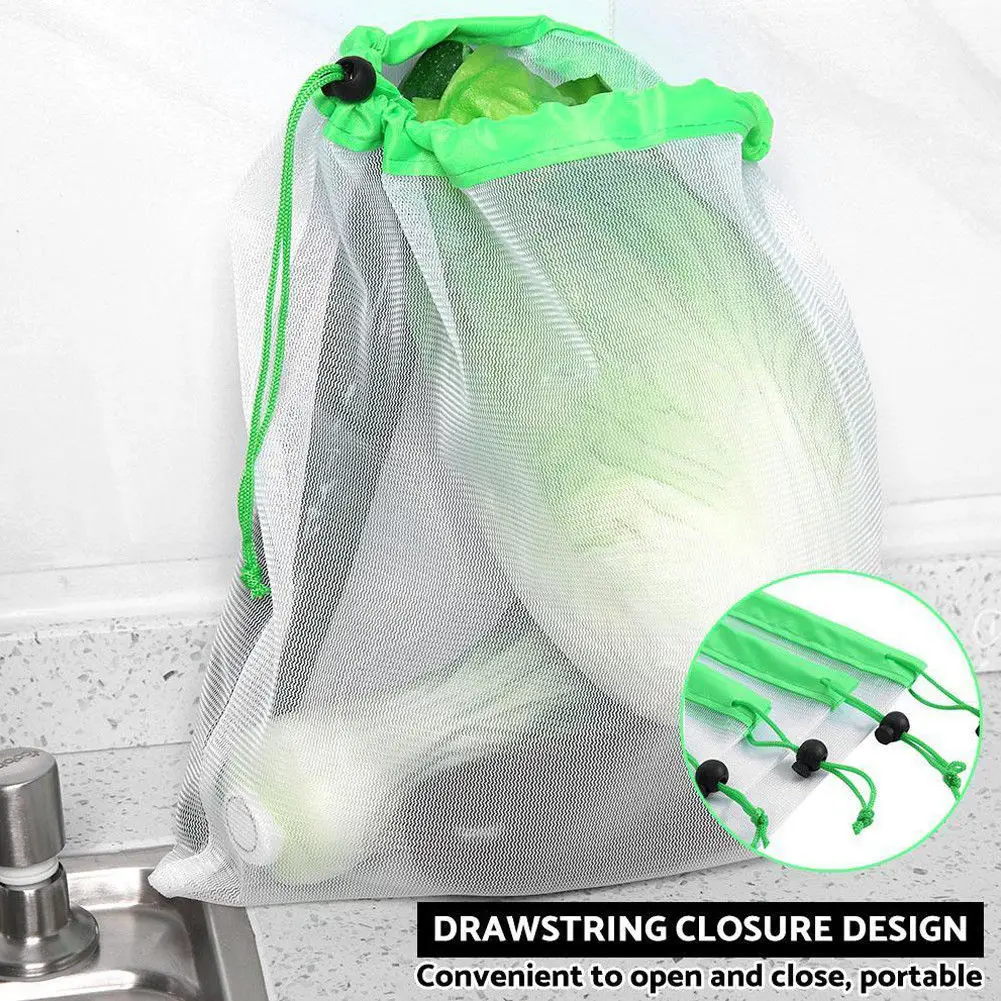 15x Eco Friendly Reusable Mesh Produce Bags Superior Double Stitched Strength 15x Eco Friendly Reusable Mesh Produce Bags Superior Double Stitched Strength