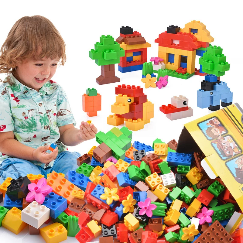 Big Size DIY Building Blocks Swing Dinosaurs Figures Animal Accessories Toys For Children Compatible Legoed Duplo City Brick Toy