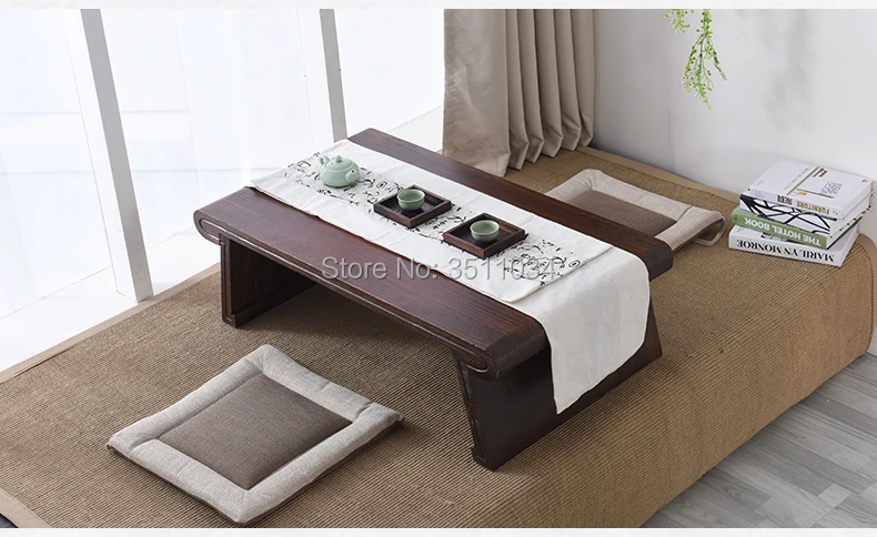 Japanese Antique Tea Table Rectangle 60x40x30cm Paulownia Wood Traditional Asian Furniture Living Room Low Dinner Floor Table